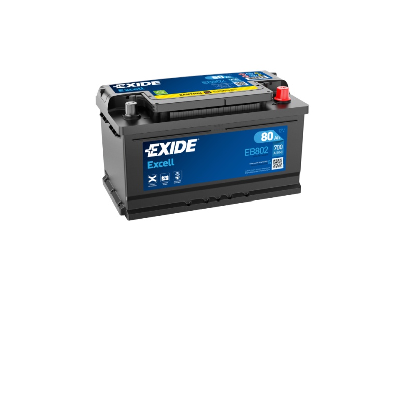 Autobaterie EXIDE Excell 12V 80Ah 700A, EB802