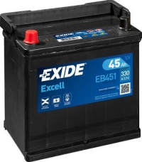 Autobaterie EXIDE Excell 12V 45Ah 330A levá EB451