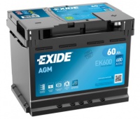 Autobaterie EXIDE Start-Stop AGM 12V 60Ah EK600